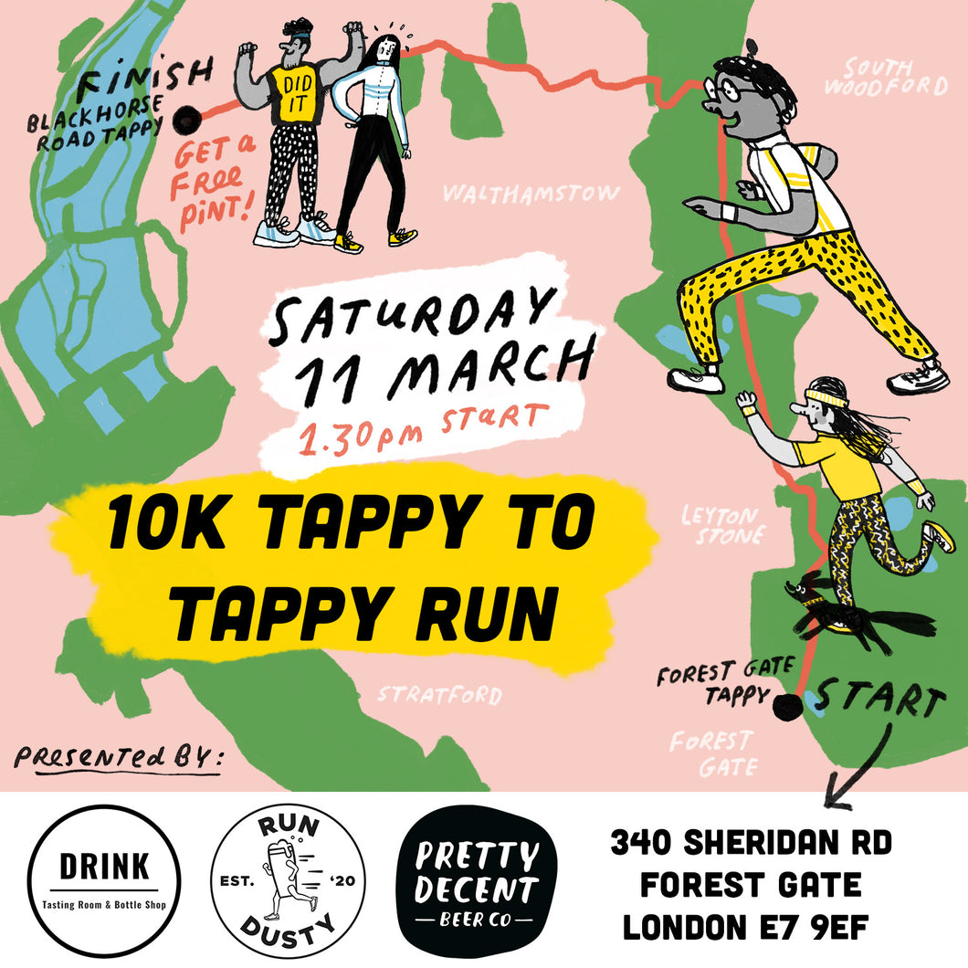 PDBC x Drink Biggleswade x Run Dusty Tappy to Tappy 10K - Saturday 11th March 1.30pm